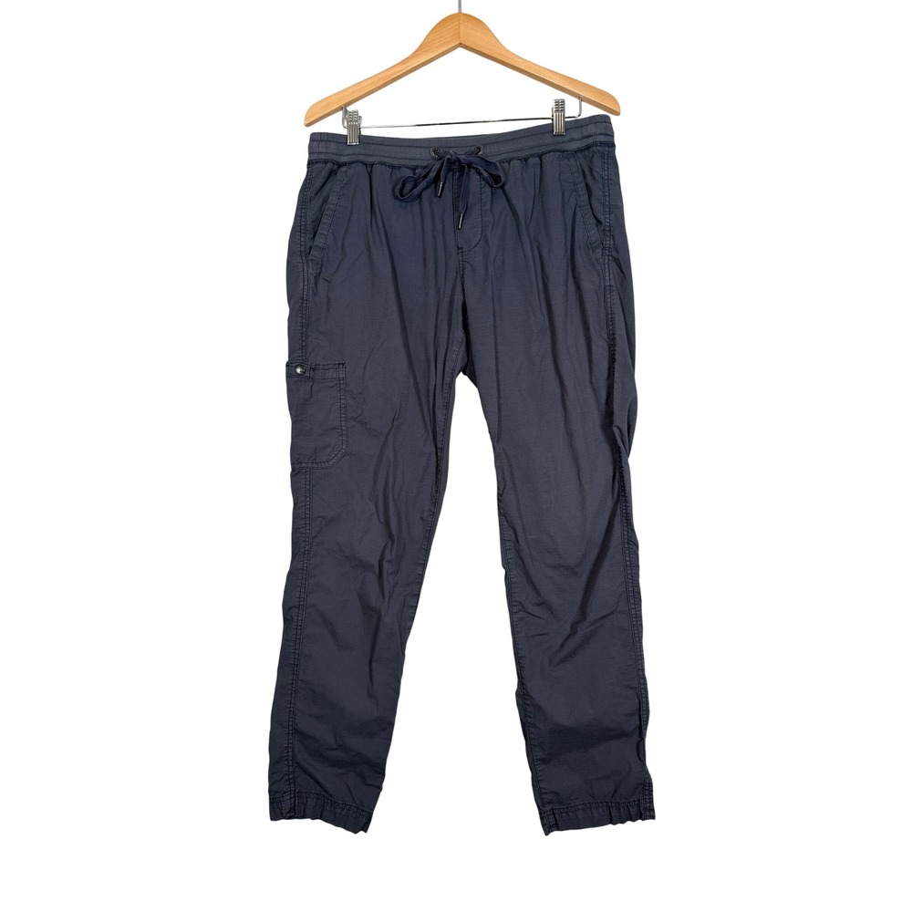 LL Bean Stretch Ripstop Pull-On Womens Pants Medium Blue/Gray Slim-Leg Pockets
